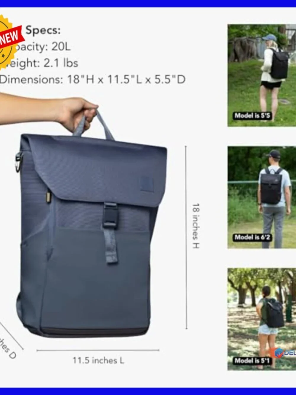 Large Water-Resistant Diaper Backpack with Changing Pad, Travel-Friendly